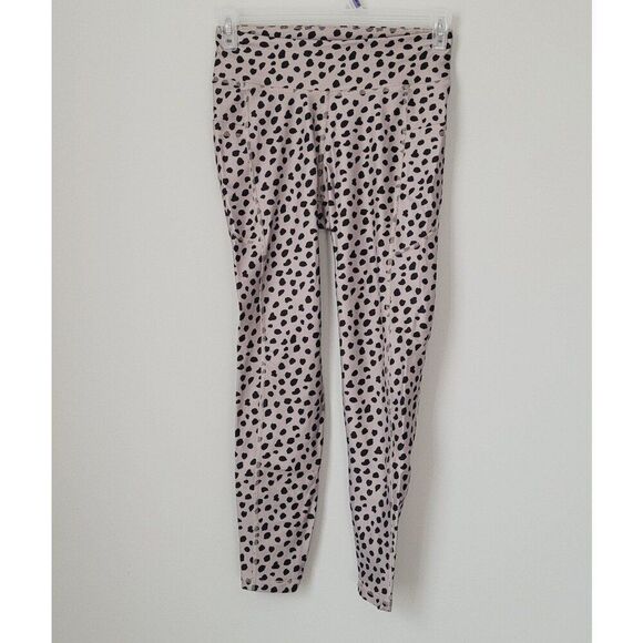 Gilly Hicks Animal Printed Spotted Leggings in Black & Tan Size Medium - Picture 1 of 6